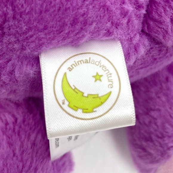 Animal Adventure Purple Teddy Bear Stuffed Animal Plush 10” Lovey Beanbag - Picture 5 of 6